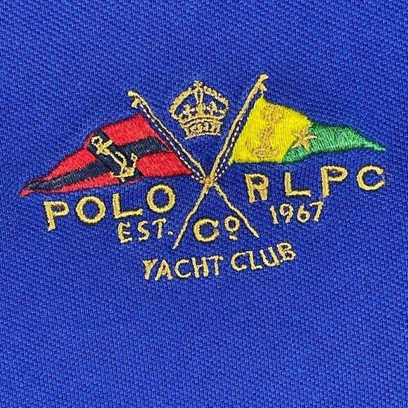 Polo by Ralph Lauren Blue Mens XXL Rugby Shirt Big Pony & Yacht Club Embroidery - Picture 2 of 11